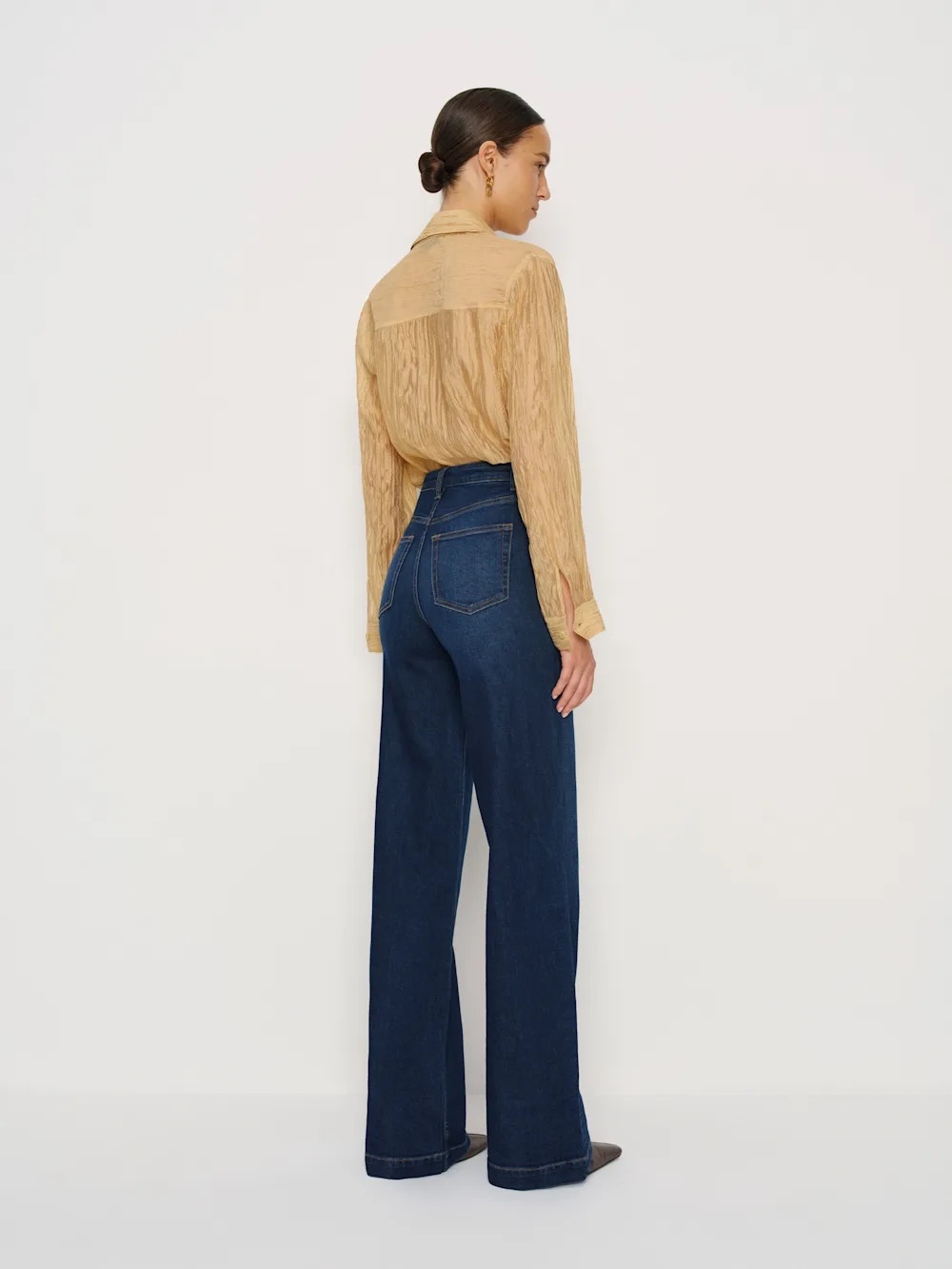 NWT Reformation Bex Super Stretch High Rise Wide Leg Jeans in “Wheeler” - Picture 7 of 15